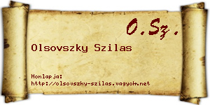 Olsovszky Szilas névjegykártya